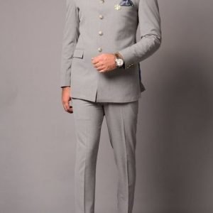 Indian Wedding Light Grey Classic Suit