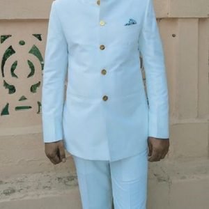 Traditional White Jodhpuri Suit